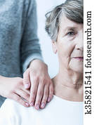 Senior woman with caregiver