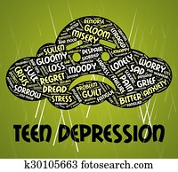 נער, דיכאון, אומר, אבד, קוה, ו, חרדה