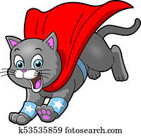 Cat Superhero pet cartoon clipart vector Cat Superhero pet cartoon clipart vector