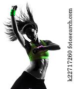 frau, trainieren, gesundheit, zumba, tanzen, silhouette frau, trainieren, gesundheit, zumba, tanzen, silhouette