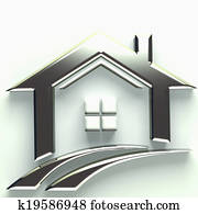 Real Estate 3D logo House Real Estate 3D logo House