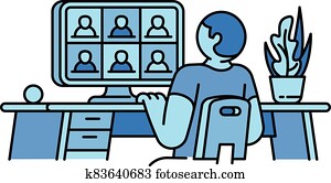 Room home conference icon, outline style Room home conference icon, outline style