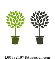 Tree in pot icon Tree in pot icon