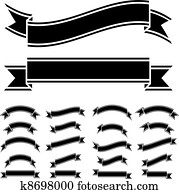 vector black and white ribbon symbols vector black and white ribbon symbols