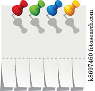 vector blank advertisement paper with push pins vector blank advertisement paper with push pins