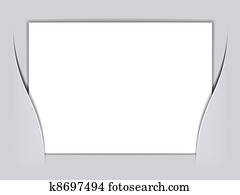 vector blank white rectangle paper