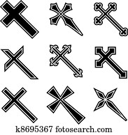 Vector christian crosses Vector christian crosses