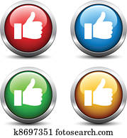 Vector thumb up buttons Vector thumb up buttons