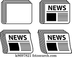 vector wavy newspaper black symbols vector wavy newspaper black symbols