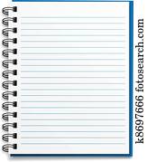 vektor, leer, liniert, notizbuch