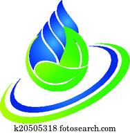 השקה ירידה, ו, עלה ירוק, לוגו