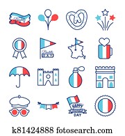 bundle of bastille day icons bundle of bastille day icons