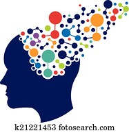 conceito, de, networking, cérebro, logotipo