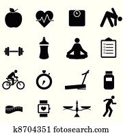 Fitness and diet icons Fitness and diet icons