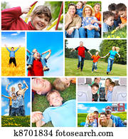 gelukkige familie, collage.