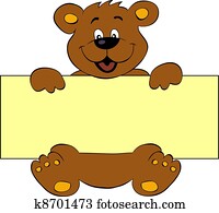 Happy bear with banner Happy bear with banner