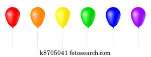 Isolated 3d Rendered Balloons
