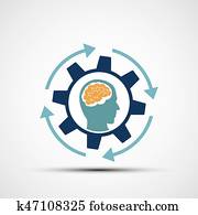 Mechanical gear with a head Mechanical gear with a head