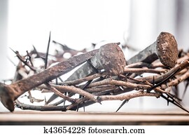 The crown of thorns and nails