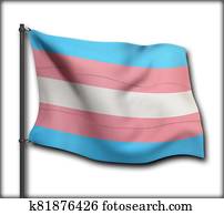 transgender, bandera, en, trans, colores, azul, rosa, y, púrpura