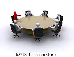 3d, hombre de negocios, en, reunión