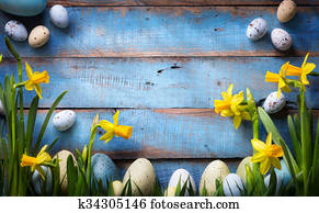 art easter Background with easter eggs and spring flowers art easter Background with easter eggs and spring flowers