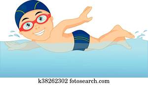 boy swimmer in the swimming pool boy swimmer in the swimming pool