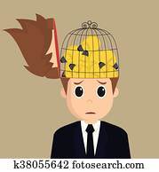 businessman imprisoned idea