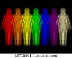 Colored human aura - energy body Colored human aura - energy body