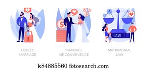 Family law abstract concept vector illustrations. Family law abstract concept vector illustrations.