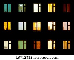 Night windows - block of flats background Night windows - block of flats background