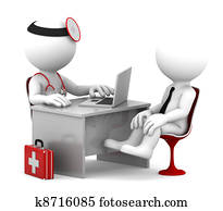 רפואי, consultation., רופא וחולה, לדבר, במשרד