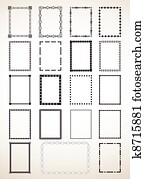 ボーダー, フレーム, set., ベクトル