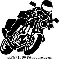 Biker on motorbike Biker on motorbike