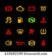 Car dashboard icons Car dashboard icons