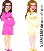 Full Body Pregnant Woman