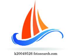 marine, boot, wellen, bild, logo marine, boot, wellen, bild, logo