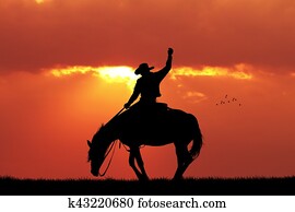 rodeo cowboy silhouette at sunset rodeo cowboy silhouette at sunset