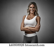 Young smiling athletic girl.