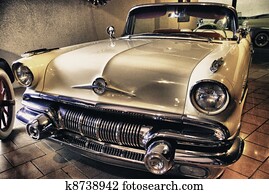 antigas, car, dentro, um, museu