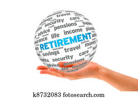 Hand holding a Retirement 3D Sphere