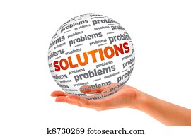 Hand holding a Solutions 3D Sphere