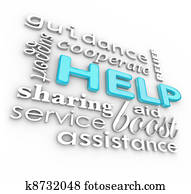 Help Words 3D Background Supportive Terms of Service Help Words 3D Background Supportive Terms of Service