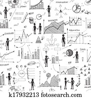 seamless, gekritzel, web, infographics, hintergrund