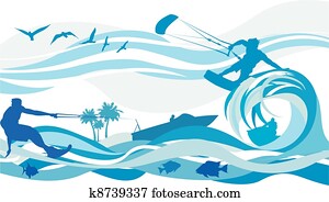 wasser sport, -, papier drache, surfing,, wasser wasser sport, -, papier drache, surfing,, wasser