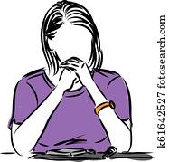 woman thinking vector illustration woman thinking vector illustration