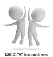 3d, klein, leute, -, erfolg