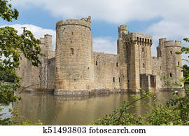 Ancient Bodiam castle in Sussex England UK