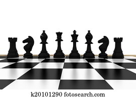Black chess pieces on board Black chess pieces on board