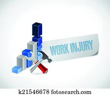 business work injury graph illustration design